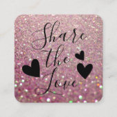 Elegante Funkelnd Rose Rosa Glitzer Empfehlungskarte (Vorderseite)