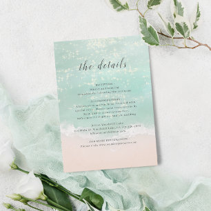Elegante funkelnde Hochzeitsdetails Begleitkarte