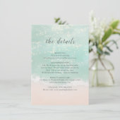 Elegante funkelnde Hochzeitsdetails Begleitkarte (Stehend Vorderseite)