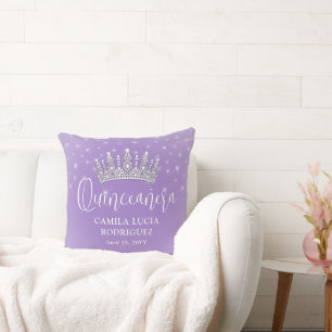 Elegante Funkelnde Quinceañera-Lila-Violette Erinn Kissen