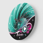 Elegante Funky Girly Disco Ball Vector Große Wanduhr (Winkel)
