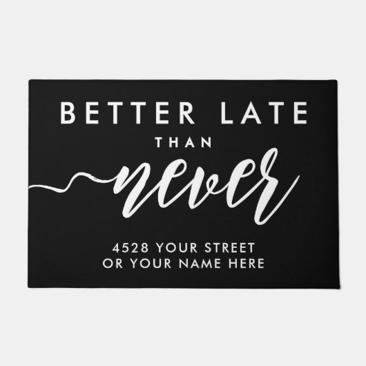 Elegante Funny Welcome Schwarz-weiß Handgeschriebe Fußmatte (Vorderseite)