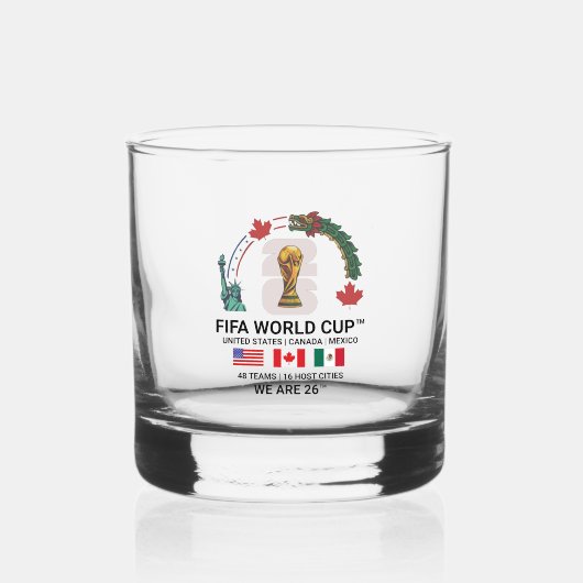 Elegante Fußball-Weltmeisterschaft 2026 Whiskyglas (Rückseite)