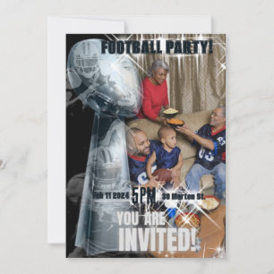Elegante Fußballspieler-Add-Pic-Trophy-Einladung Einladung