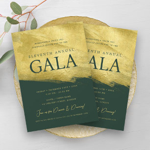 Elegante GALA Company Business Gold Pinsel Emerald Einladung