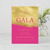 Elegante GALA Company Business Gold Pinselspitze Einladung (Stehend Vorderseite)