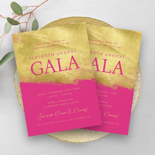 Elegante GALA Company Business Gold Pinselspitze Einladung