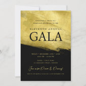 Elegante GALA Company Business Gold Schwarz Einladung (Vorderseite)