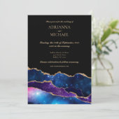 Elegante Galaxy Agate Einladung Hochzeit (Stehend Vorderseite)