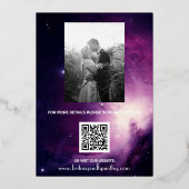 Elegante Galaxy Celestial QR Code Constellation Fo Folieneinladung (Rückseite)