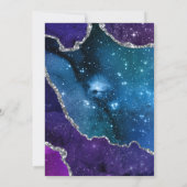 Elegante Galaxy Silver Agate Einladung Hochzeit (Rückseite)