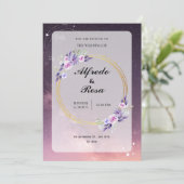 Elegante Galaxy-Themed Wedding Einladung (Stehend Vorderseite)