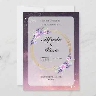 Elegante Galaxy-Themed Wedding Einladung
