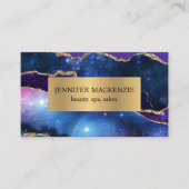 Elegante Galaxy Unicorn Gold Agate Luxus Visitenkarte (Vorderseite)