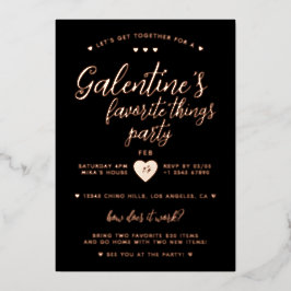 Elegante Galentine's-Favoriten-Party  Folieneinladung