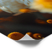 Elegante Gänse und gelbe Blumen Poster (Ecke)