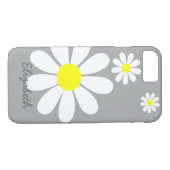 Elegante Gänseblümchen-Blumenillustrations-graues Case-Mate iPhone Hülle (Rückseite (Horizontal))