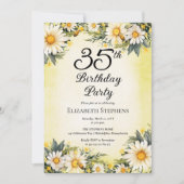 Elegante Gänseblümchen-Garten-Blumen 35. Geburtsta Einladung (Vorderseite)