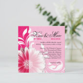 Elegante Gänseblümchen-Rolle blühen | Fuchsie Einladung (Stehend Vorderseite)