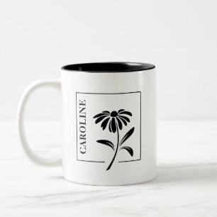 Elegante Gänseblümchen-Tasse – Ein personalisierte Zweifarbige Tasse
