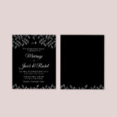Elegante Garden Blätter Black Wedding Einladung
