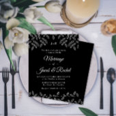 Elegante Garden Blätter Black Wedding Einladung