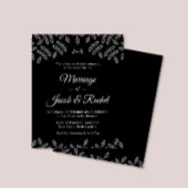 Elegante Garden Blätter Black Wedding Einladung