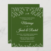 Elegante Garden Blätter Grüne Hochzeit Einladung (Vorne/Hinten)