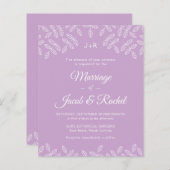 Elegante Garden Blätter Lavender Wedding Einladung (Vorne/Hinten)