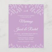 Elegante Garden Blätter Lavender Wedding Einladung (Vorderseite)