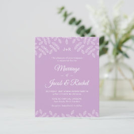 Elegante Garden Blätter Lavender Wedding Einladung