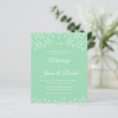 Elegante Garden Blätter Mint GreenWedding Einladun (Stehend Vorderseite)