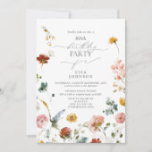 Elegante Garden Blume Aquarell 60. Geburtstag Einladung (Vorderseite)