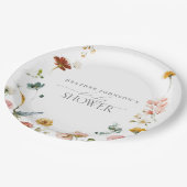 Elegante Garden Blume Aquarell Kinderdusche Pappteller (Schrägansicht)