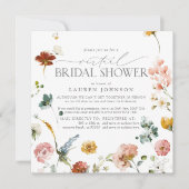 Elegante Garden Blume Aquarell Virtual Dusche Einladung (Vorderseite)