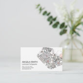 Elegante Garden Blume Botanische Blume Visitenkarte (Stehend Vorderseite)