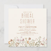 Elegante Garden Blume Brautparty Einladung (Vorderseite)