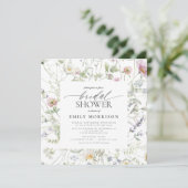 Elegante Garden Blume Brautparty Einladung (Stehend Vorderseite)