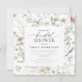 Elegante Garden Blume Brautparty Einladung (Vorderseite)