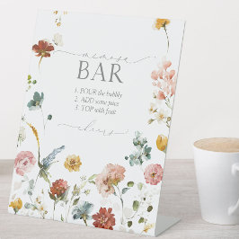 Elegante Garden Blume Brautparty Mimosa Bar Sockelschild