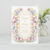 Elegante Garden Blume Hochzeit Einladung (Stehend Vorderseite)