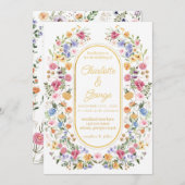 Elegante Garden Blume Hochzeit Einladung (Vorne/Hinten)