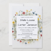 Elegante Garden Blume Hochzeit Einladung (Vorderseite)