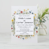 Elegante Garden Blume Hochzeit Einladung (Stehend Vorderseite)