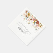 Elegante Garden Blume Wasserfarben Brautparty Na Serviette (Ecke)