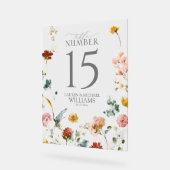 Elegante Garden Blume Wasserfarbene Tischnummer Acrylschild (Winkel)