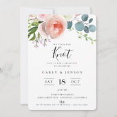 Elegante Garden Bouquet Empfang Einladung (Vorderseite)