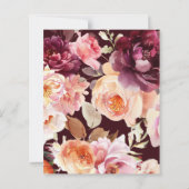 Elegante Garden Floral Burgundy Wedding RSVP Cards (Rückseite)