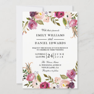 Elegante Garden Floral Wedding Einladung