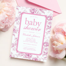 Elegante Garden Pink Chinoiserie Babyparty